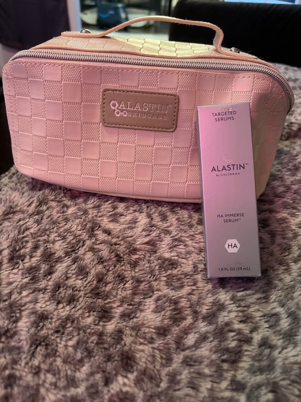 NNEW Alastin HA Immerse Serum & large cosmetics travel bag